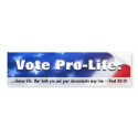 Vote Pro-Life, Conservative Patriotic bumper stickers