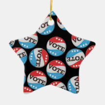 Vote Retro Badge Ornament