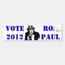 VOTE RON PAUL 2012 AUTOCOLLANT POUR VOITURE