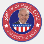 Vote Ron Paul 2012 Round Sticker