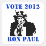 VOTE RON PAUL 2012 SQUARE STICKER
