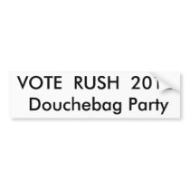 VOTE  RUSH  2012 Douchebag Party Bumper Stickers
