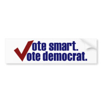 Vote Smart Vote Democrat Bumper Sticker