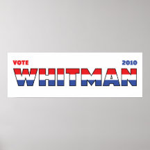 Vote Whitman 2010 Elections Red White and Blue Poster