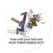 Vote With Your Foot - Round Sticker