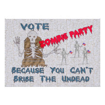 VOTE ZOMBIE PARTY CUSTOM INVITATIONS