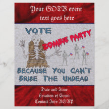 VOTE ZOMBIE PARTY FULL COLOR FLYER