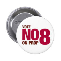 Votez non sur la proposition 8 de la Californie Badges Avec Agrafe