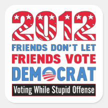 Voting While Stupid Offence Square Sticker