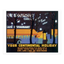 Votre affiche continentale de voyage de vacances carte postale