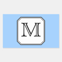 Votre lettre. Monogramme fait sur commande. Blanc  Sticker Rectangulaire