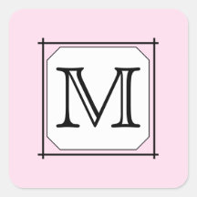 Votre lettre. Monogramme fait sur commande. Blanc  Autocollants