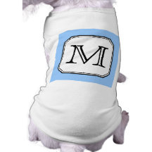 Votre lettre. Monogramme fait sur commande. Blanc  T-shirt Pour Toutou