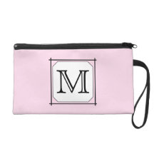 Votre lettre. Monogramme fait sur commande. Blanc  Sac À Main Avec Dragonne