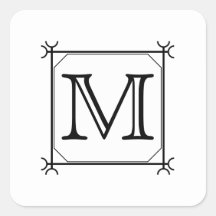 Votre lettre. Monogramme fait sur commande. Noir e Autocollants