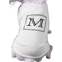 Votre lettre. Monogramme fait sur commande. Noir e Manteaux Pour Chien