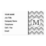 Votre lettre. Monogramme gris de motif de zigzag Modèle De Carte De Visite