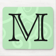 Votre lettre. Monogramme vert fait sur commande de Tapis De Souris