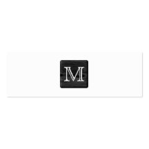 Votre monogramme de lettre. Image de bois noir Cartes De Visite Personnelles