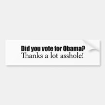 Vous avez voté pour Obama Autocollant Pour Voiture