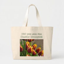Vous avez vu le lapin de Pâques ! La tulipe fleuri Sacs En Toile