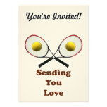 Vous envoyant le tennis d'amour cartons d'invitation