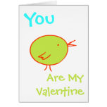 Vous êtes ma carte verte d'oiseau de Valentine