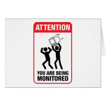 Vous êtes surveillés - humour de bureau cartes de vœux