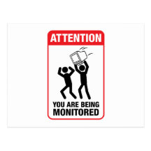 Vous êtes surveillés - humour de bureau cartes postales