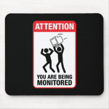 Vous êtes surveillés - humour de bureau tapis de souris