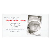 Vous + Je = faire-part PhotoCard de bébé Modèle Pour Photocarte
