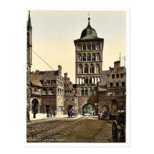 Voûte de tour, Lübeck, Allemagne Photochrom rare Carte Postale