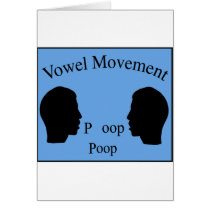 Vowel Movement - Blue Greeting Cards