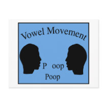 Vowel Movement - Blue Postcard
