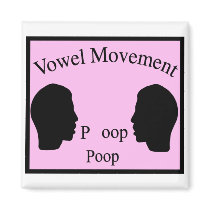 Vowel Movement - Pink Refrigerator Magnets