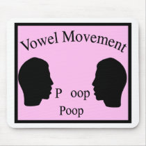 Vowel Movement - Pink Mouse Mat