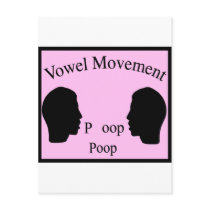 Vowel Movement - Pink Postcard