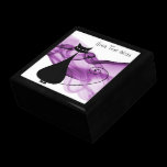 VoxKitty Black Cat on Rainbow Waves - Purple gift boxes