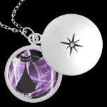 VoxKitty Black Cat on Rainbow Waves - Purple necklaces