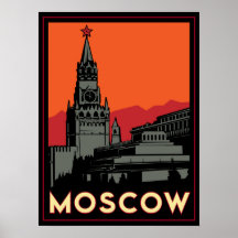 voyage d'art déco de Moscou Russie le Kremlin rétr Posters