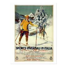 Voyage italien des années 1920 d'hiver d'annonce v carte postale