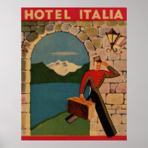 Voyage vintage - affiche de l'Italie d'hôtel