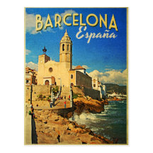 Voyage vintage de Barcelone Espagne Cartes Postales