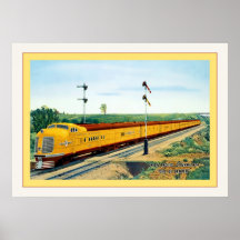 Voyage vintage de ~ Pacifique de Streamliner des s Poster