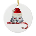 Voyeur Cat Santa Ornaments