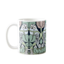 Voysey Art Nouveau Owl Nest Pattern Coffee Mug