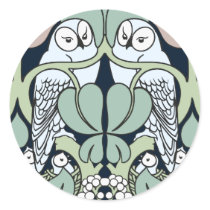Voysey Art Nouveau Owl Nest Pattern Stickers
