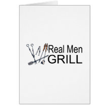 Vrai gril d'hommes cartes de vœux