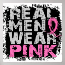 Vrai rose de vêtements pour hommes de cancer du se posters
