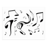 Vrillage de la carte postale de notes musicales